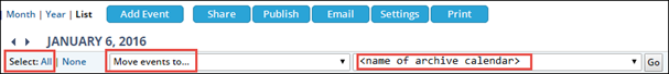 Select and move past events