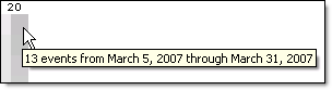 Pausing a cursor over the left part of the bar to see future event numbers