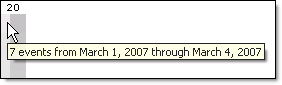 Pausing a cursor over the right part of the bar to see past events