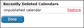 Restoring a calendar