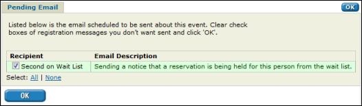 Pending email form