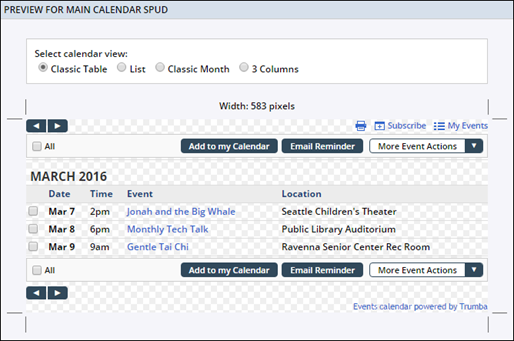 Preview for main calendar spud