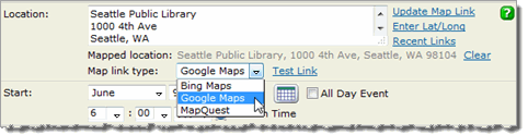 Choosing a service for the map link type