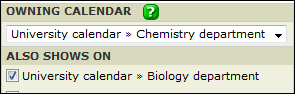 Also showing an event on another calendar