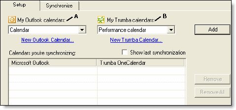 CalendarSync setup tab