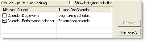 Turn synchronize on or off check boxes