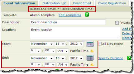 Pacific Time owning calendar