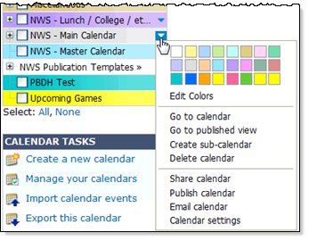 calendars to edit