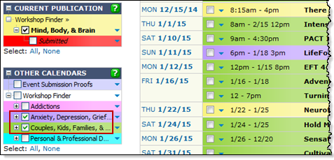calendars to edit