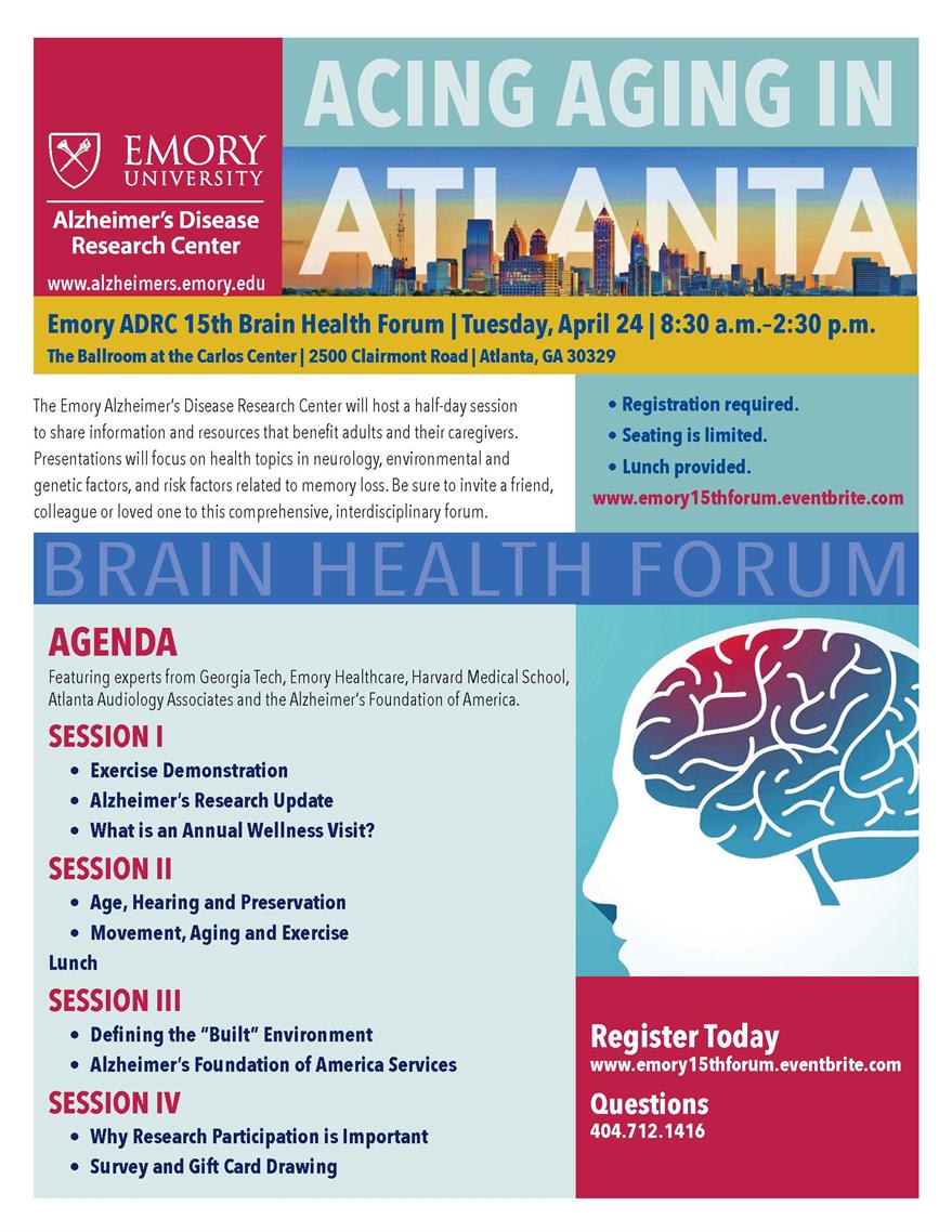 Emory ADRC 15th Brain Health Forum Emory ADRC 15th Brain Health Forum