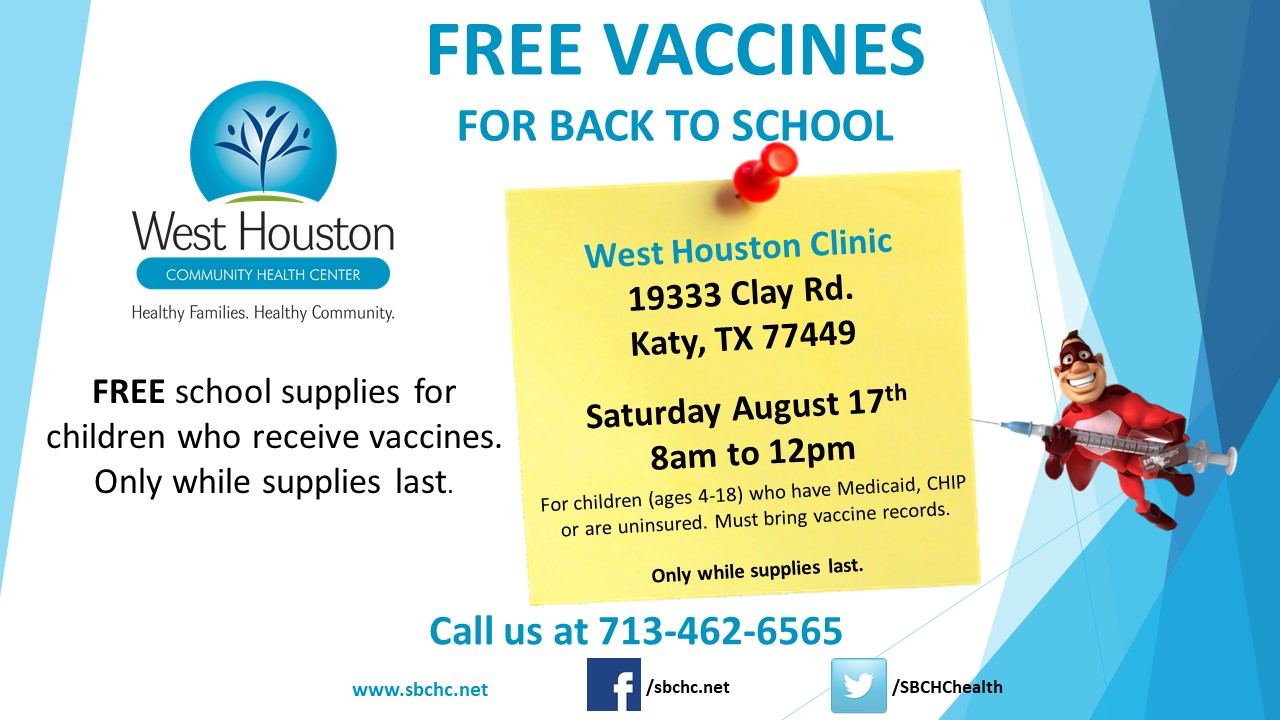 SBCHC Back to School Vaccine Drive SBCHC Back to School Vaccine Drive