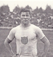 Jim Thorpe at the 1912 Olympics in Stockholm, Sweden. Photo by Branger/Roger-Viollet/Getty Images.