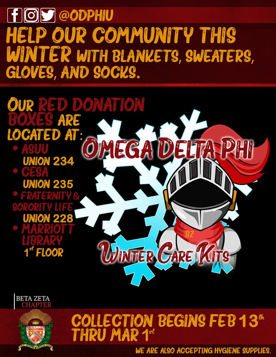 Omega Delta Phi - Winter Care Kits Omega Delta Phi - Winter Care Kits