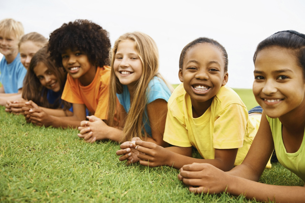 children in a row
