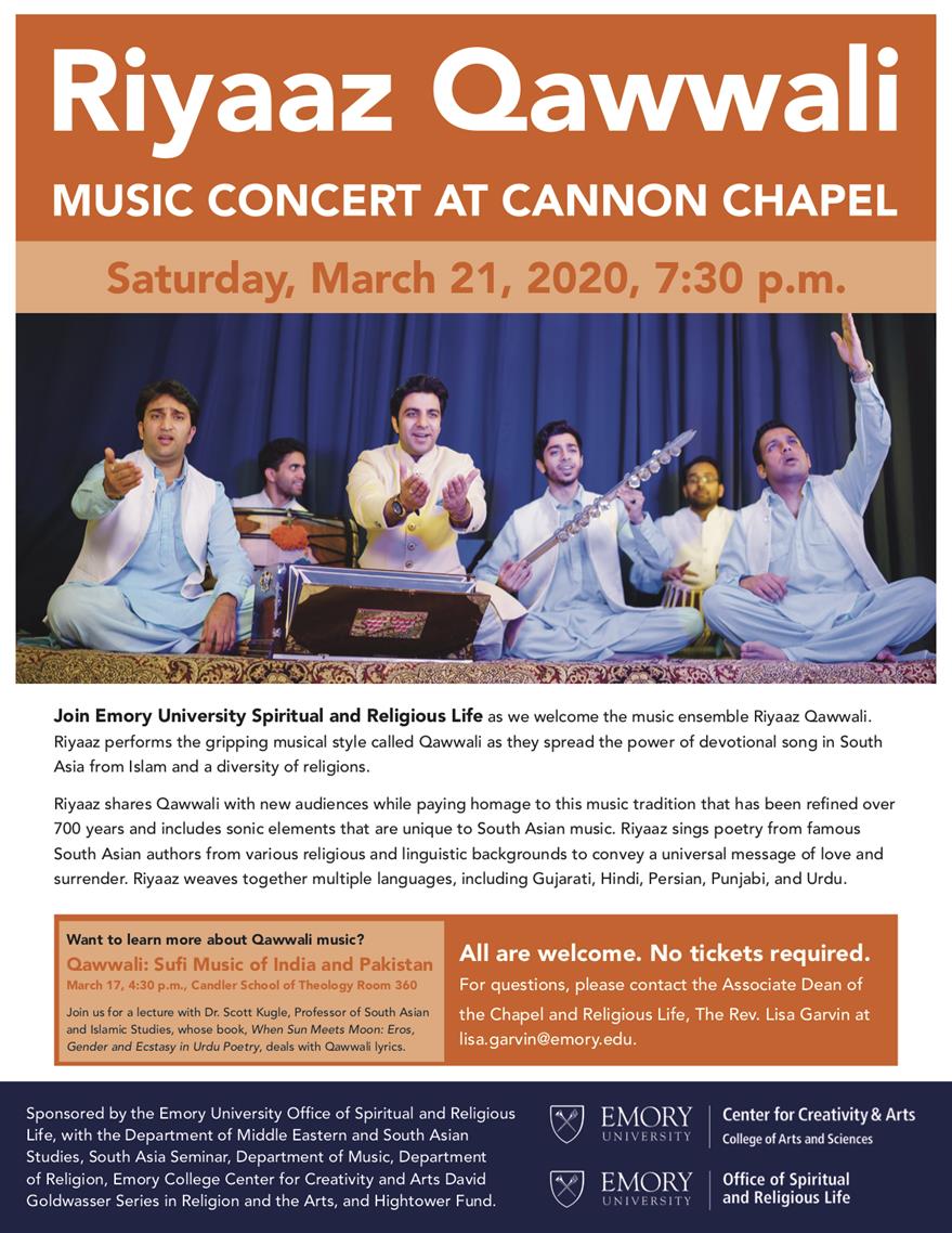 Riyaaz Qawwali Music Concert at Cannon Chapel