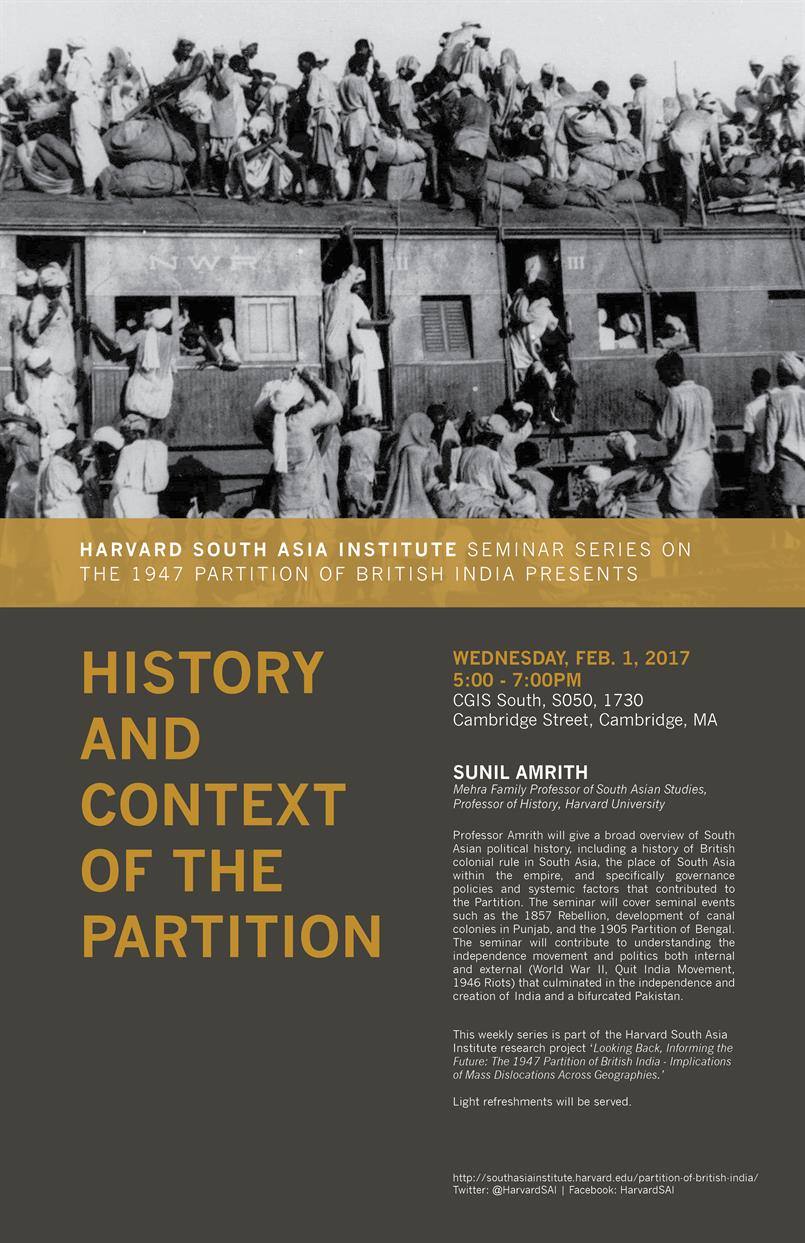 History and Context of the Partition Harvard College