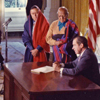 Signing ceremony for HR 471 lands at or near Blue Lake, New Mexico, to Taos Pueblo Indians, December 15, 1970. Photo courtesy of the Richard Nixon Presidential Library.