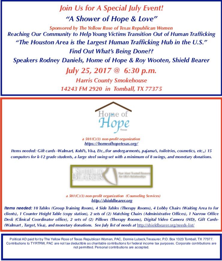 "A Shower of Hope & Love" benefitting Human Trafficking Victims "A Shower of Hope & Love" benefitting Human Trafficking Victims