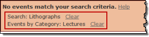 Search result panel with two search criteria