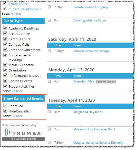 Filter view with filter spud value set to default