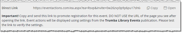 Event Actions page link in edit event form