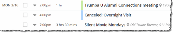Cancelled event in the editing environment