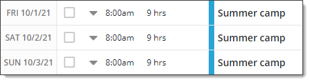 Multi-day event on calendar in Classic Table view