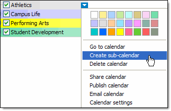 How to Use Color-Coded Sub-Calendars