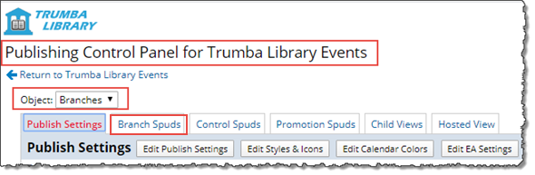 Manage custom objects from within published calendar