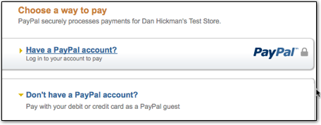 PayPal payment options