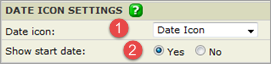 Date icon settings, Event Slider