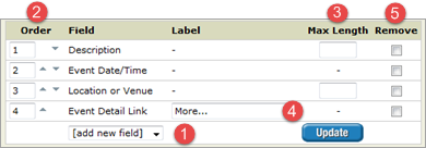 Field list, Display Settings section