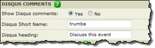Disqus comments settings