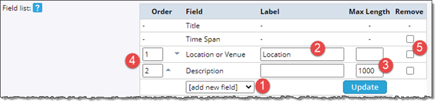 Default field list settings