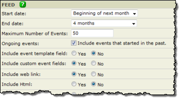 Customizing start and end dates