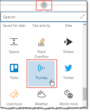 Adding Trumba web part