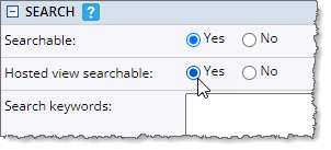Set hosted view to be searchable