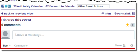 Disqus comments in event detail view
