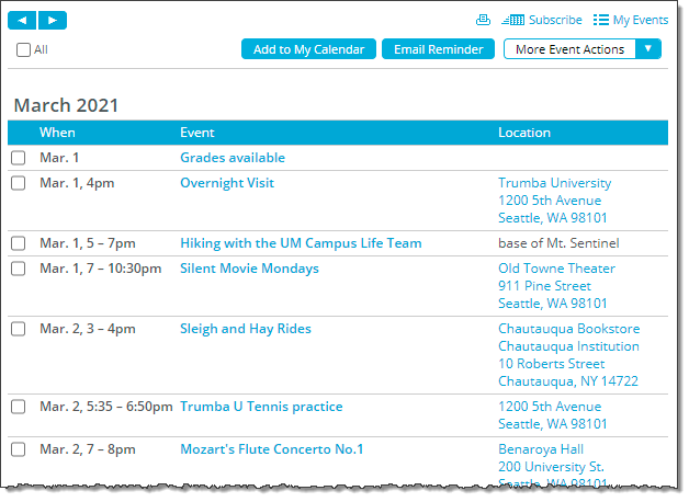 Classic Table view, date/time span