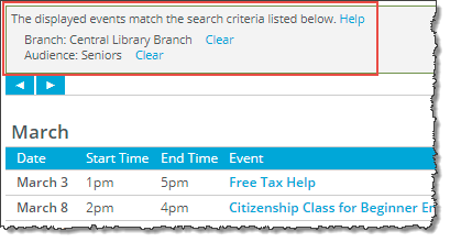 Search Info Panel