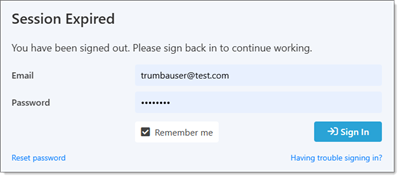 Session expired notification
