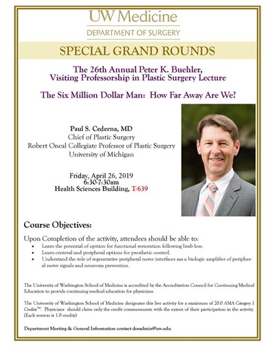 The 26th Annual Peter K. Buehler, Visiting Professorship in Plastic Surgery