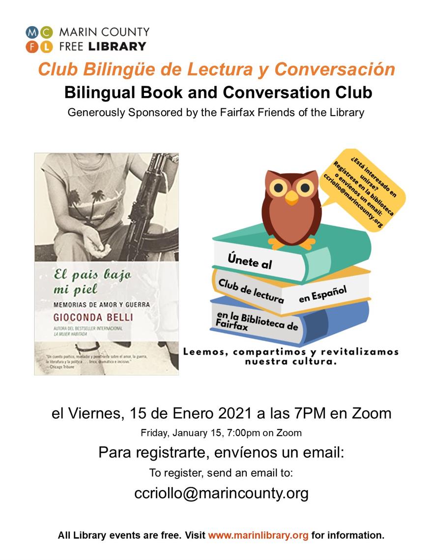 Bilingual Book Club: El país bajo mi piel Bilingual Book Club: El país bajo mi piel