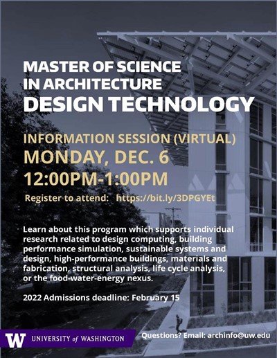 Master of Science in Architecture/Design Technology Information Session