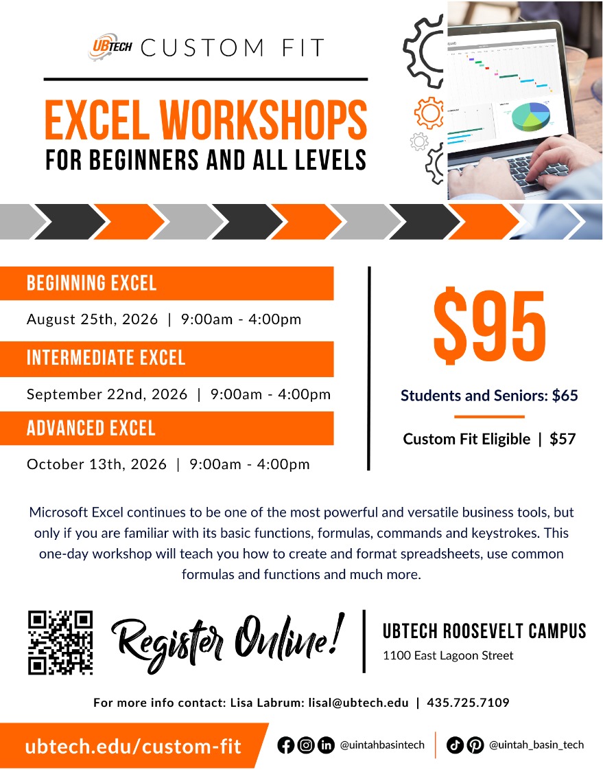 Excel Beginning, Intermidate & Advanced Workshops