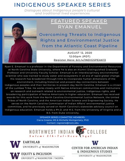 Indigenous Speaker Series: Ryan Emanuel