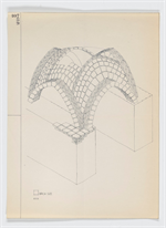 Axonometric drawing of a ribbed domical vault, Kum, Iran. Drawing prepared by an unidentified architect for Doǧan Kuban, before April 8, 1974. The Myron Bement Smith Collection, FSA A.04. National Museum of Asian Art Archives. Smithsonian Institution