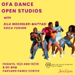 Group of dancers with event text to the left