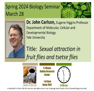 Biology Seminar Series: John Carlson, Thu, Mar 28, 2024, 11:30am - 12:30pm  - Calendar