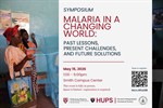 Promotional image with the event title and a picture of women holding a malaria net.